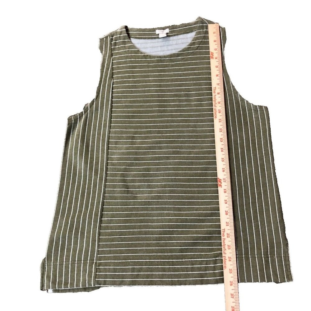 J Crew Blouse Womens L Used Striped Sleeveless - Picture 14 of 16